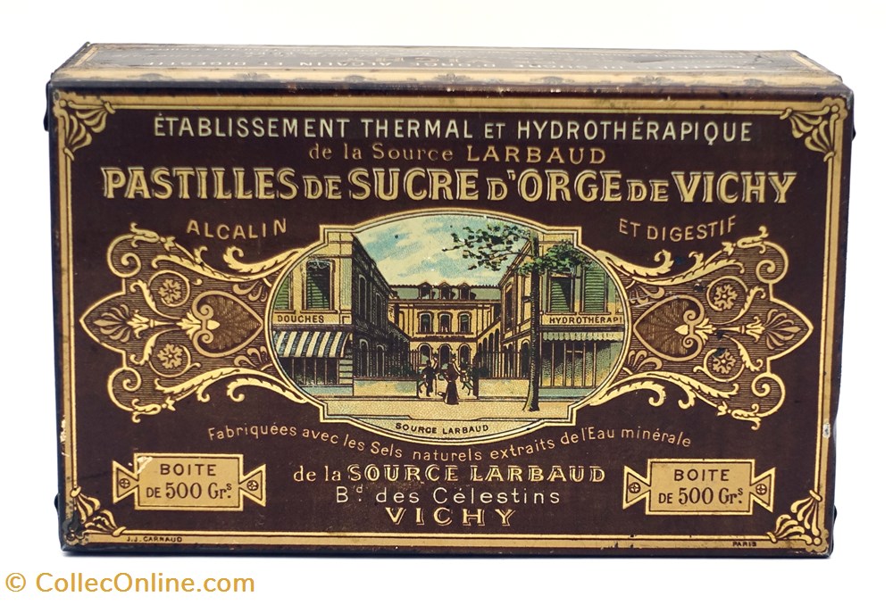 Pastilles de Vichy objets publicitaires boites lithographiees pastilles de vichy
