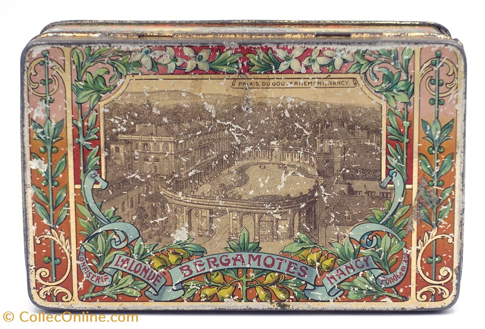objets publicitaires boites lithographiees bergamotes de nancy