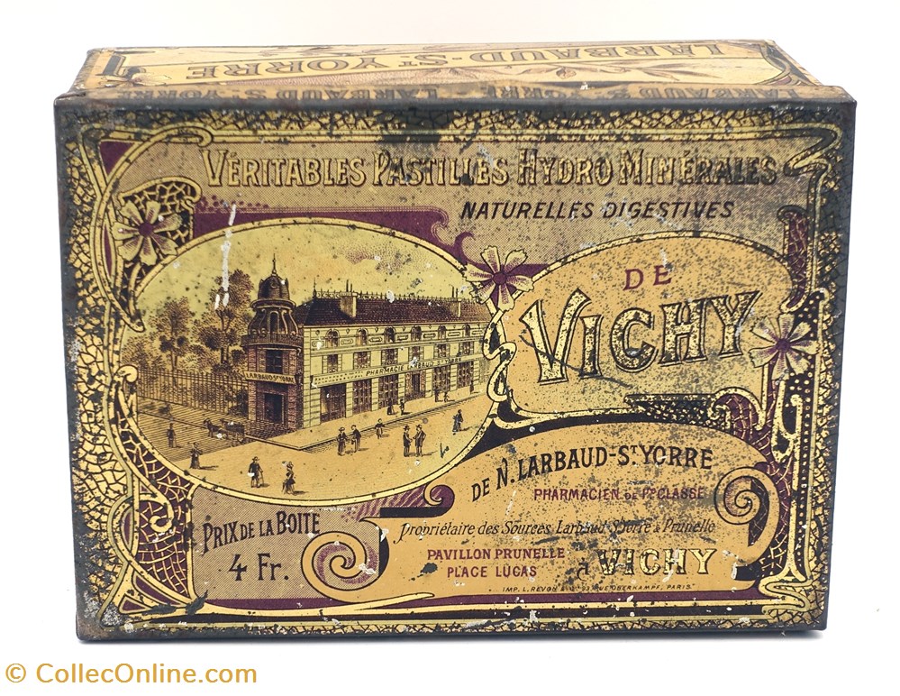 Pastilles de Vichy objets publicitaires boites lithographiees pastilles de vichy