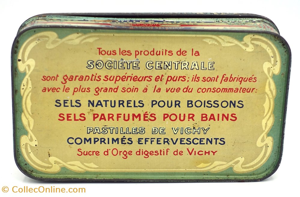 objets publicitaires boites lithographiees pastilles de vichy