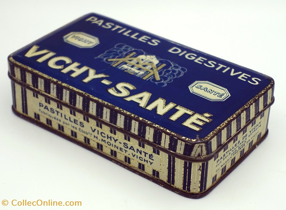 Pastilles de Vichy objets publicitaires boites lithographiees pastilles de vichy
