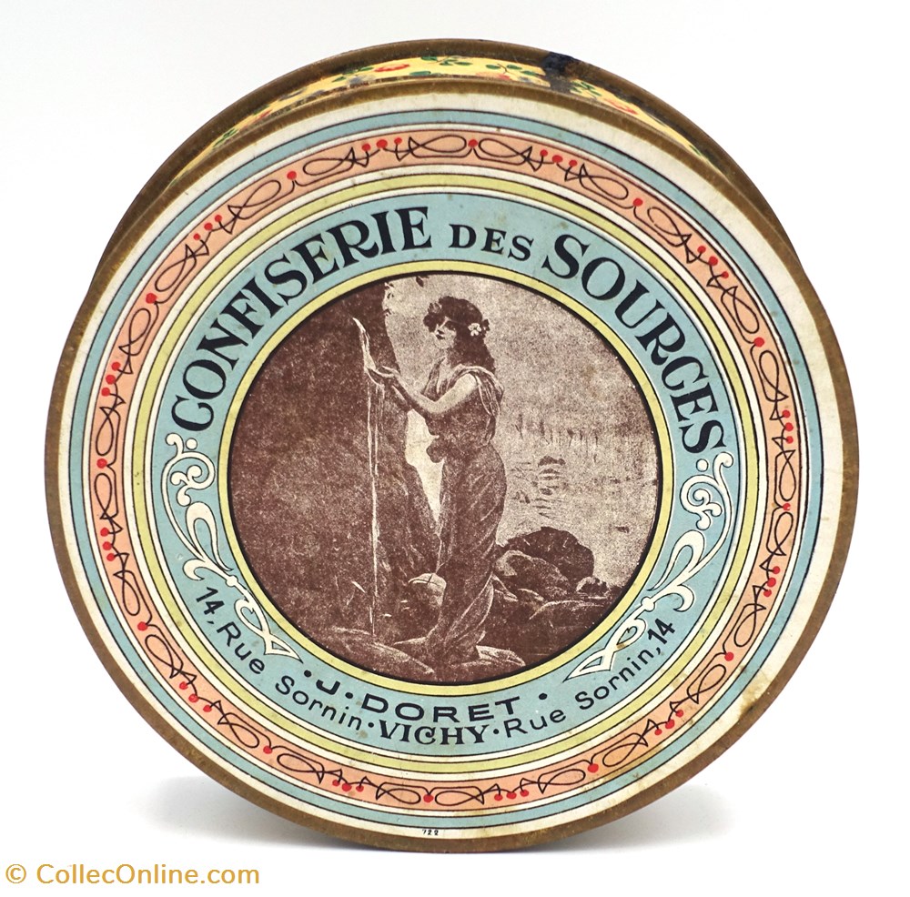 Sucres d'Orge de Vichy objets publicitaires boites lithographiees sucres orge de vichy