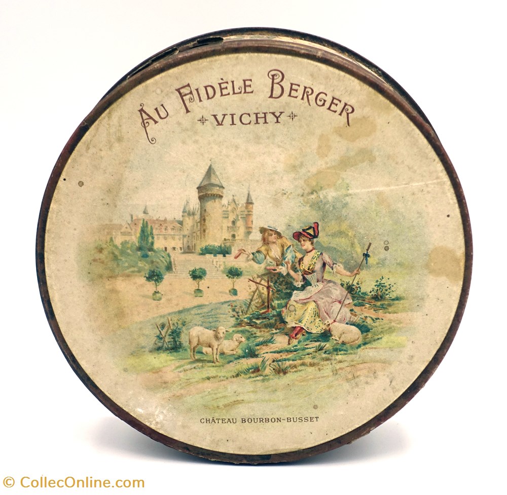 Sucres d'Orge de Vichy objets publicitaires boites lithographiees sucres orge de vichy