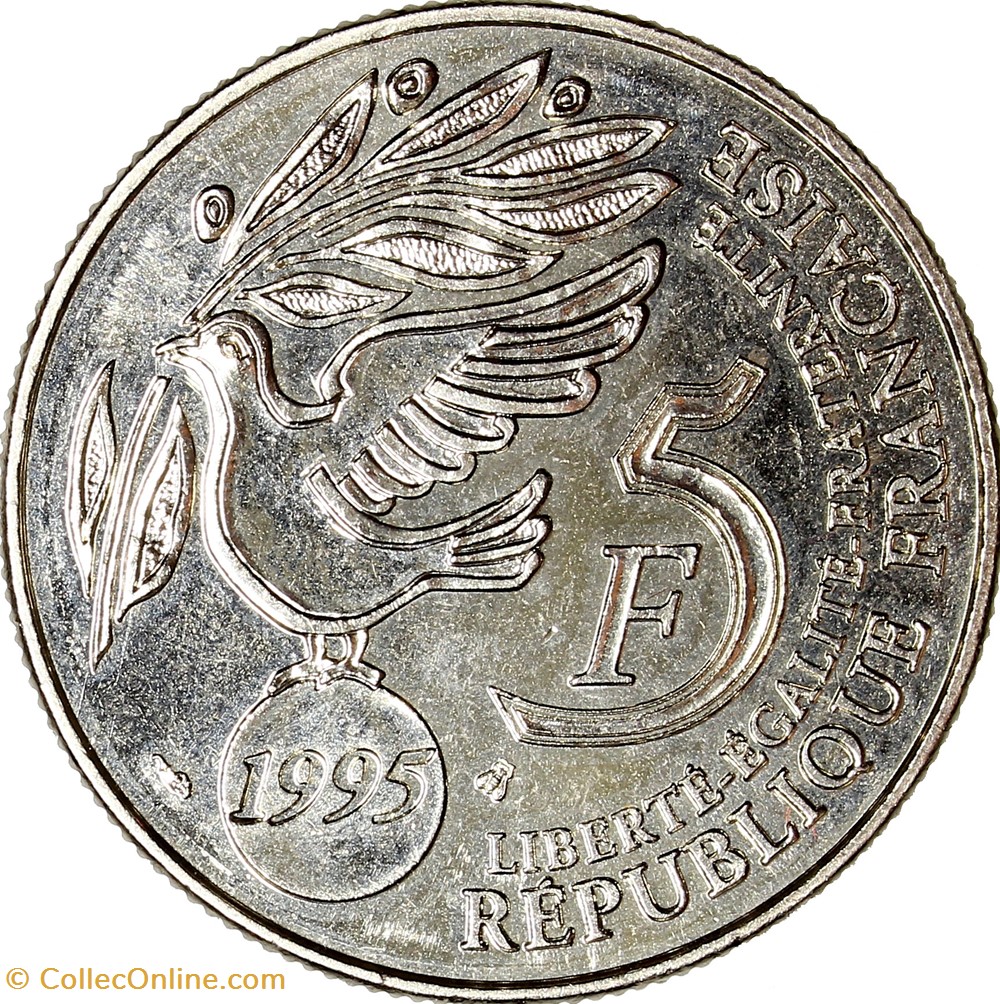 5 francs ONU, BU, 1995 monnaies monde france 5 francs onu bu 1995