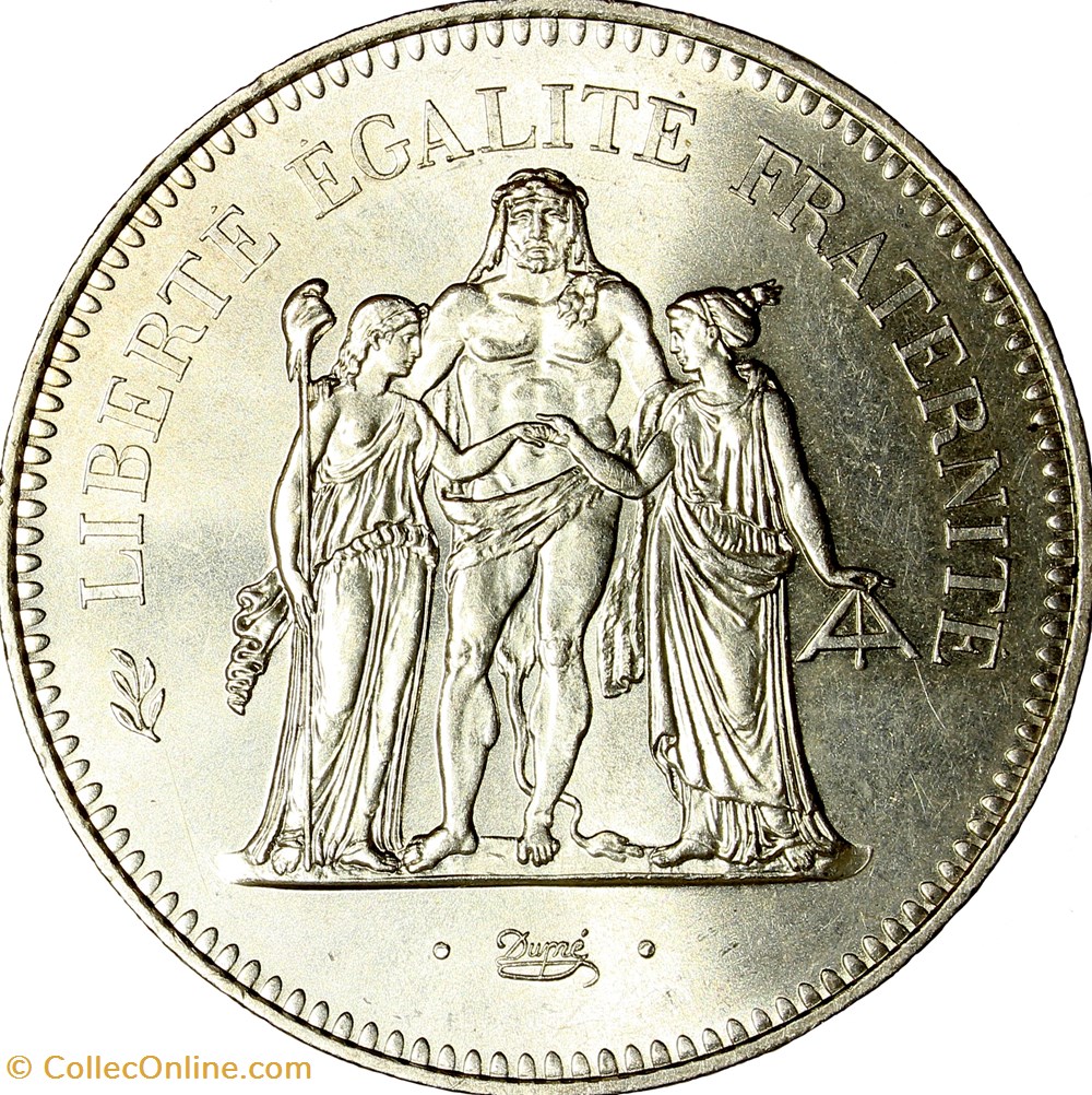 50 francs Hercule, Ve République, 1974 monnaies monde france 50 francs hercule ve republique 1974