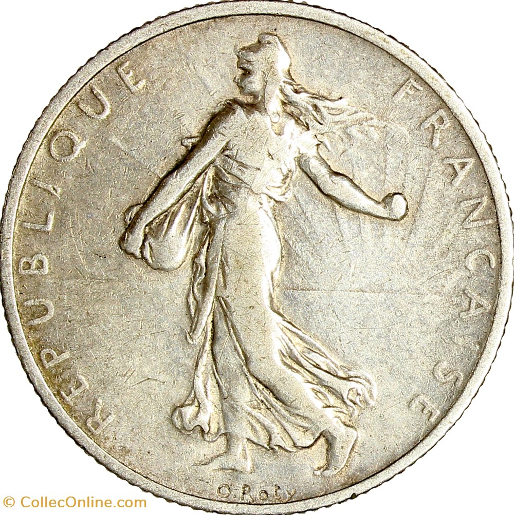 2 francs Semeuse, IIIe République, 1908 monnaies monde france 2 francs semeuse iiie republique 1908