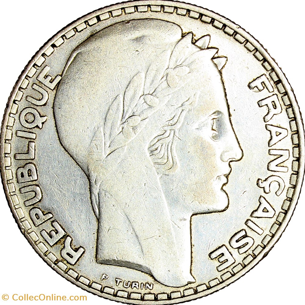 20 francs Turin, rameaux longs, IIIe République, 1933 monnaies monde france 20 francs turin rameaux longs iiie republique 1933