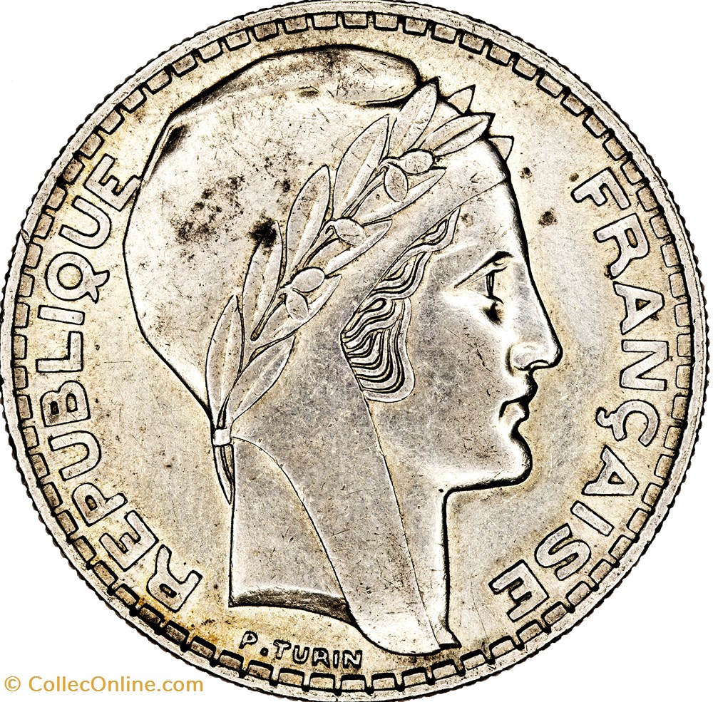 monnaies monde france 20 francs turin iiie republique 1938