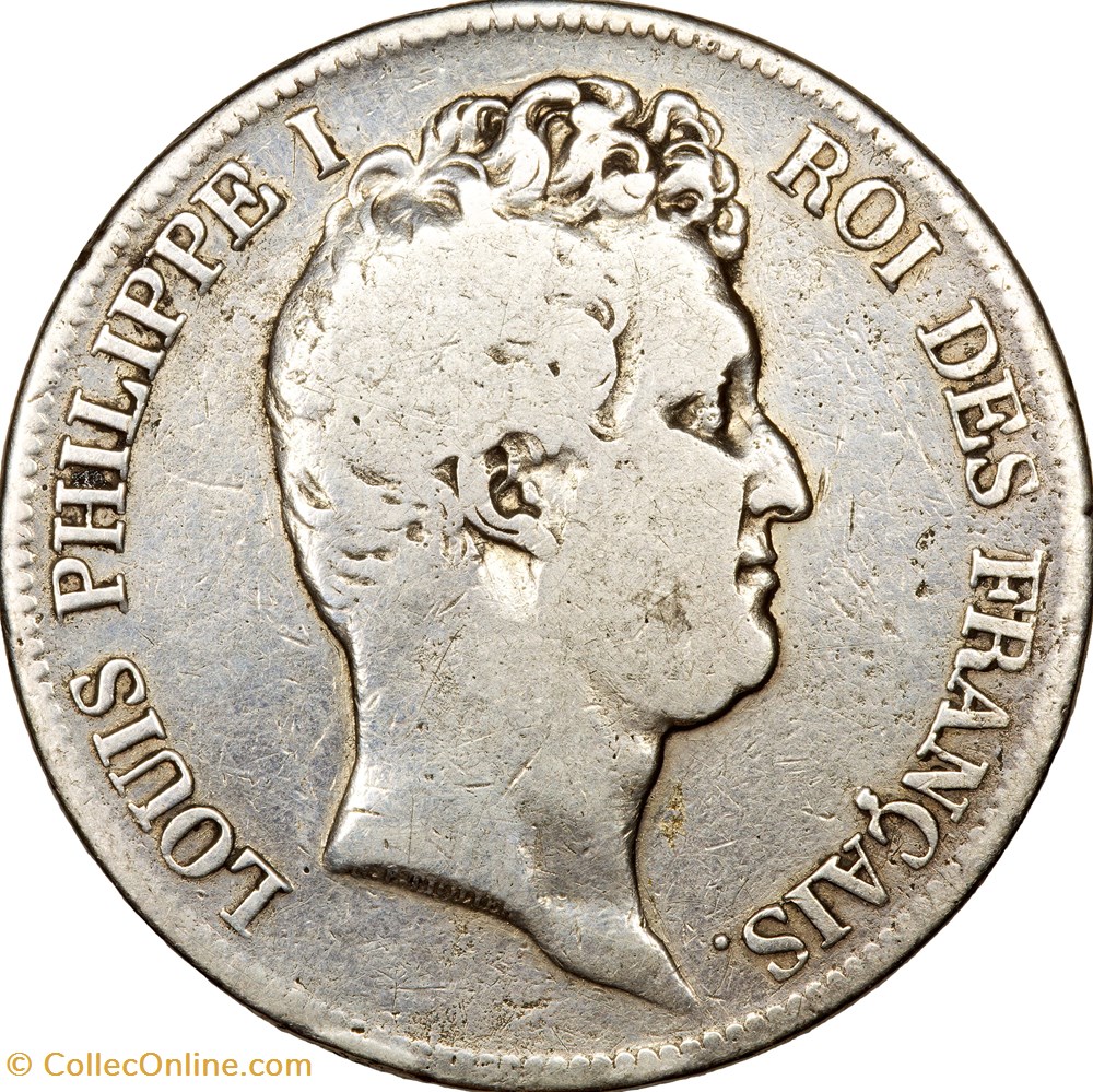 monnaies monde france 5 francs type tiolier avec i tranche en creux louis philippe ier 1831 nantes