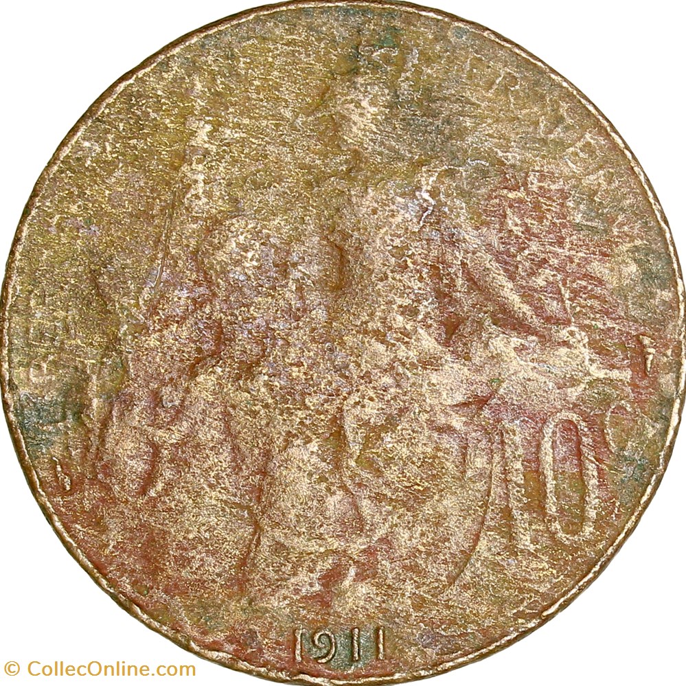 monnaies monde france 10 centimes daniel dupuis iiie republique 1911