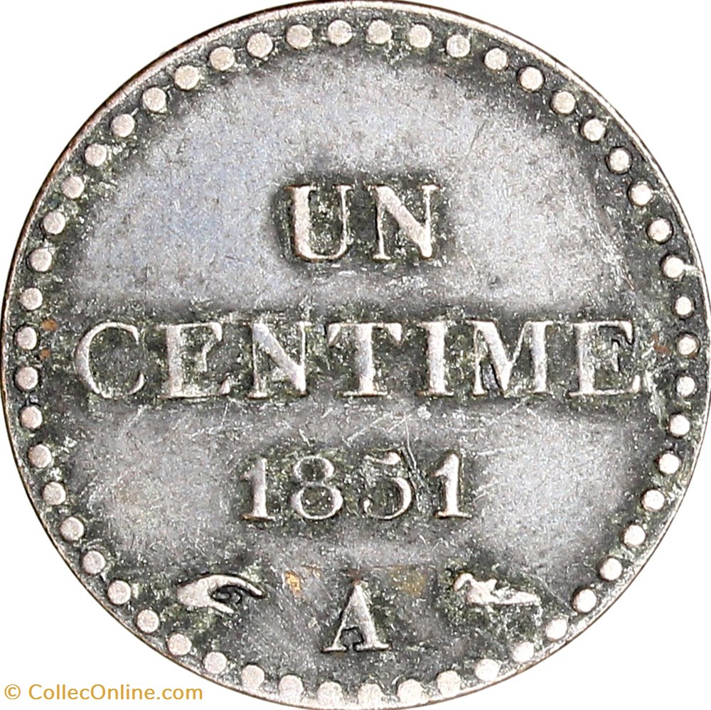 Un centime Dupré, IIe République, 1851, sans accent, Paris monnaies monde france un centime dupre iie republique 1851 sans accent paris