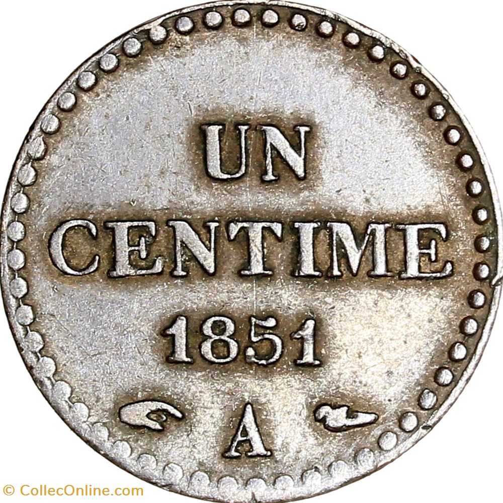 Un centime Dupré, IIe République, 1851, accent sur le E, Paris monnaies monde france un centime dupre iie republique 1851 accent sur le e paris