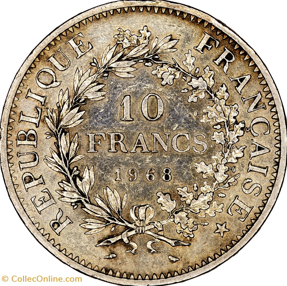 monnaies monde france 10 francs hercule ve republique 1968