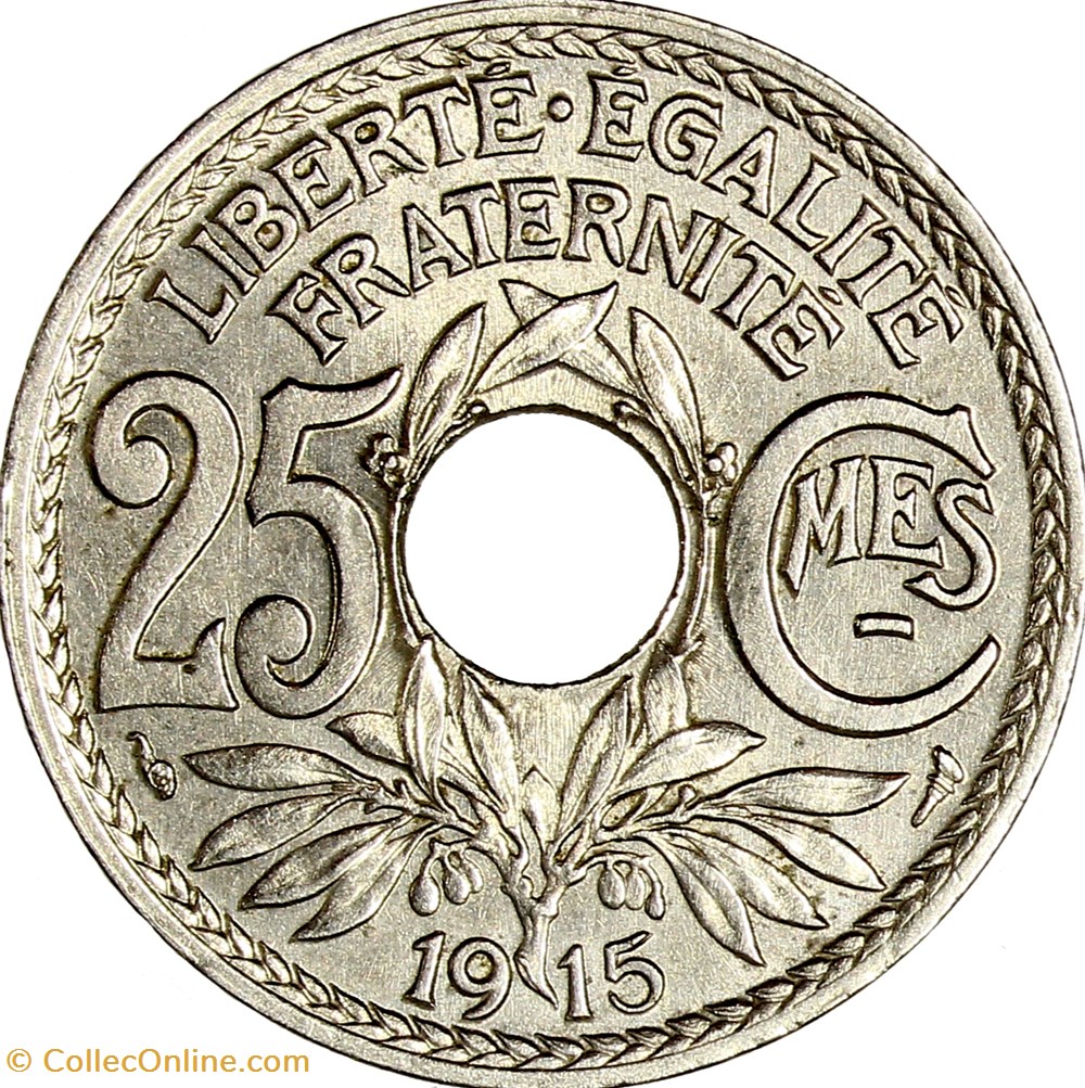 monnaies monde france 25 centimes lindauer cmes souligne iiie republique 1915