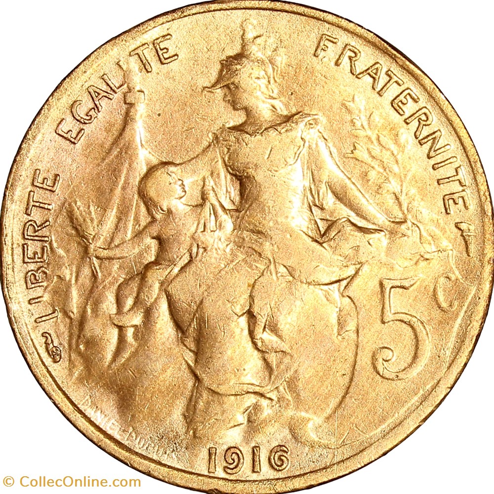 monnaies monde france 5 centimes daniel dupuis iiie republique 1916