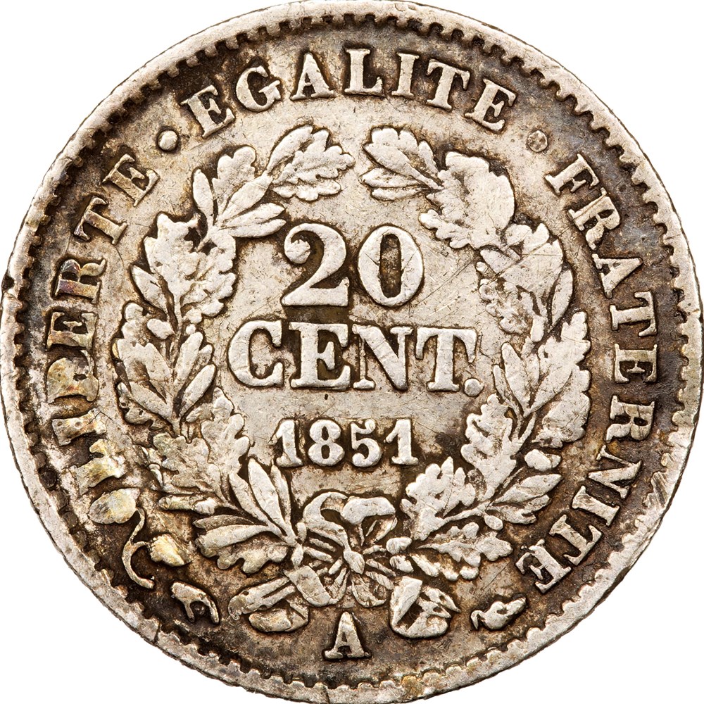 20 centimes Cérès, IIe République, 1851, Paris monnaies monde france 20 centimes ceres iie republique 1851 paris
