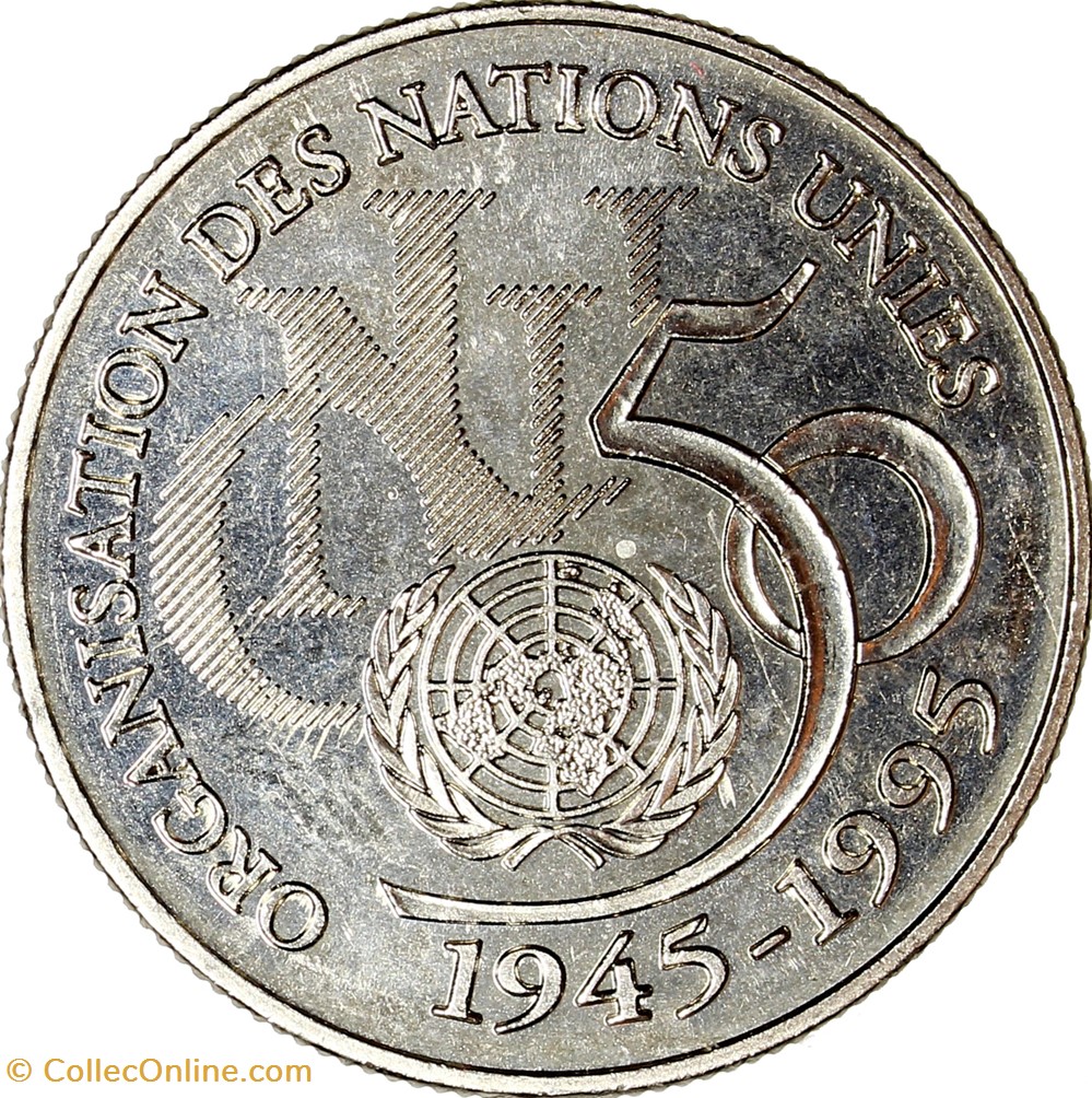5 francs ONU, BU, 1995 monnaies monde france 5 francs onu bu 1995