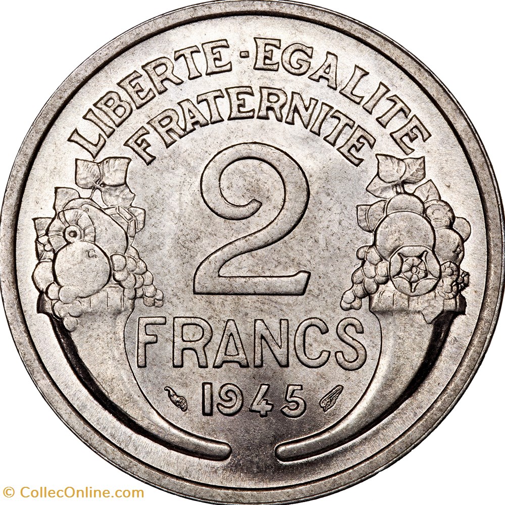 2 francs Morlon, GPRF, 1945 monnaies monde france 2 francs morlon gprf 1945