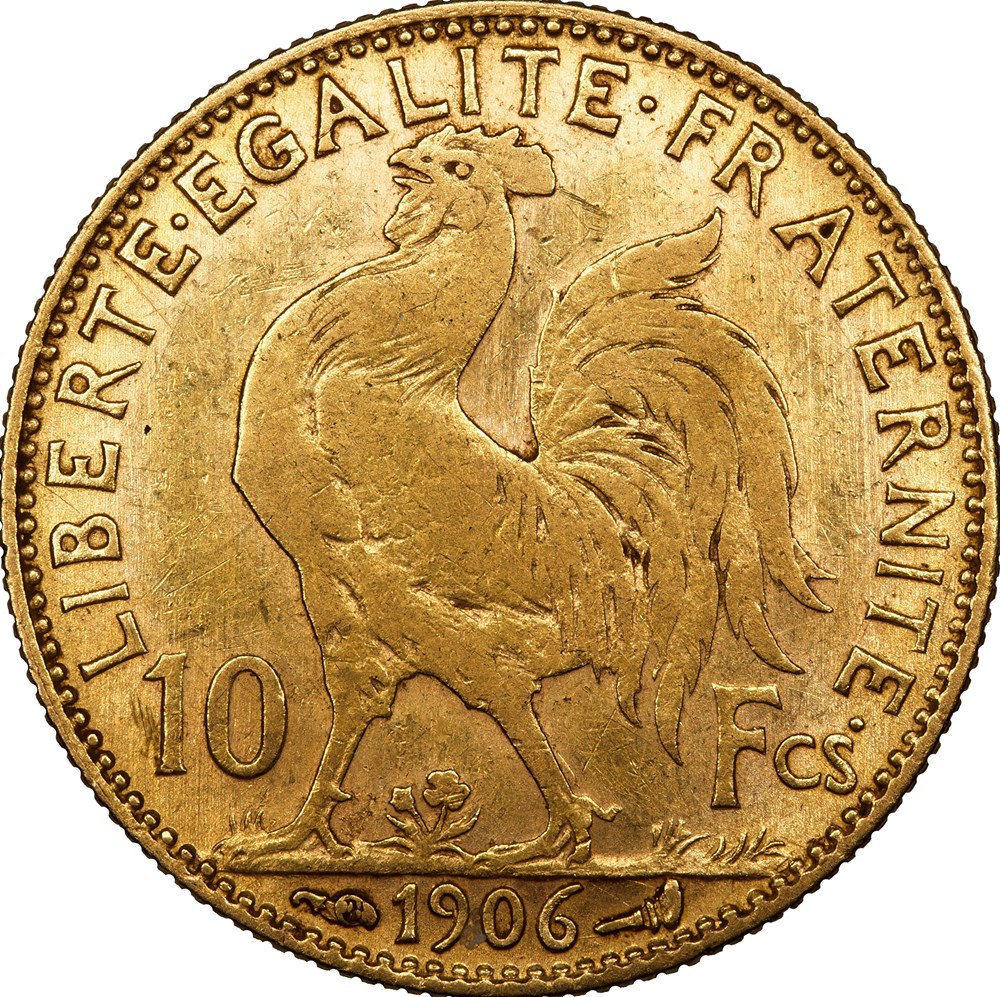 10 francs Coq, IIIe République, 1906 monnaies monde france 10 francs coq iiie republique 1906