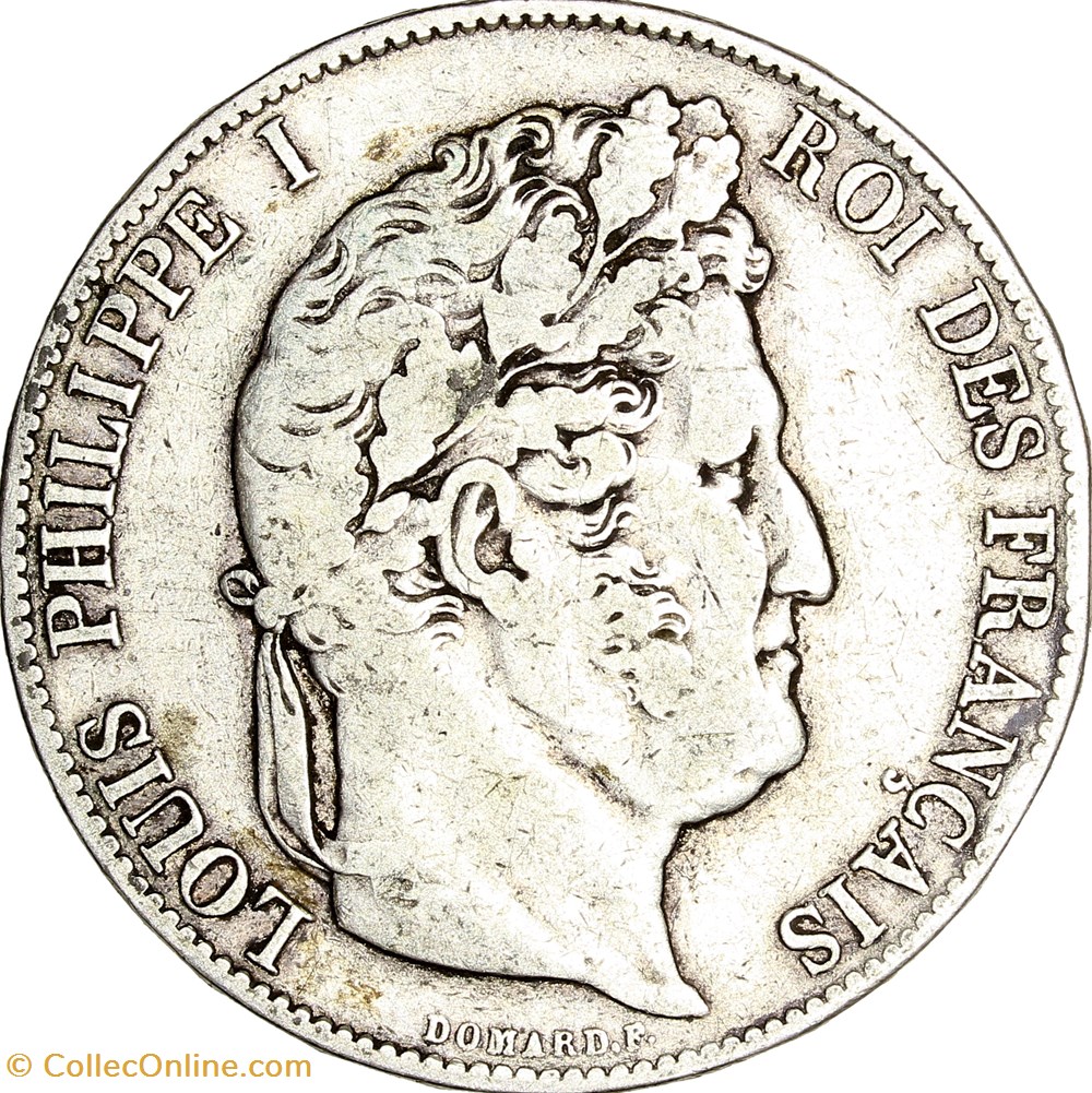 5 francs, 3e type Domard, Louis-Philippe Ier, 1847, Paris monnaies monde france 5 francs 3e type domard louis philippe ier 1847 paris