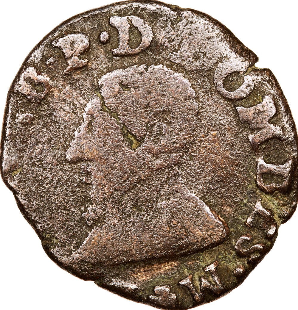monnaies europe medievale france feodales double tournois de francois ii de montpensier 1586 trevoux