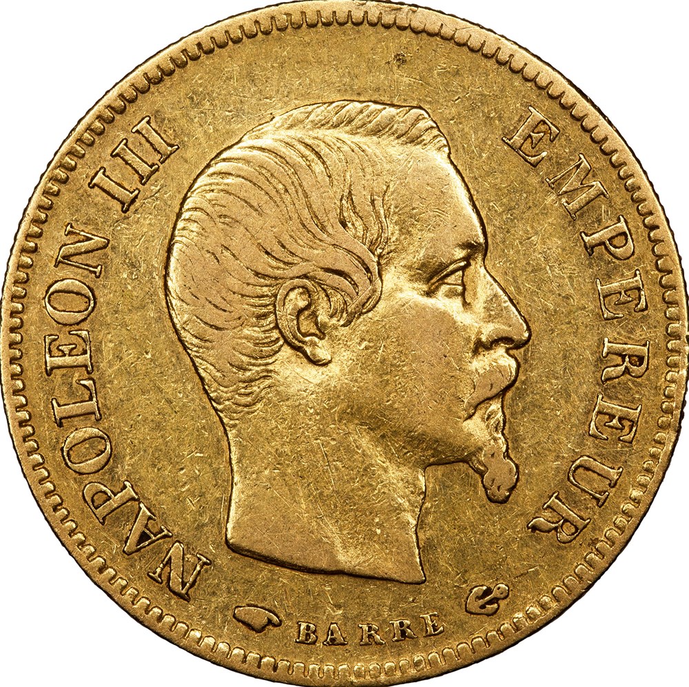 10 francs, tête nue, Napoléon III, 1857, Paris monnaies monde france 10 francs tete nue napoleon iii 1857 paris