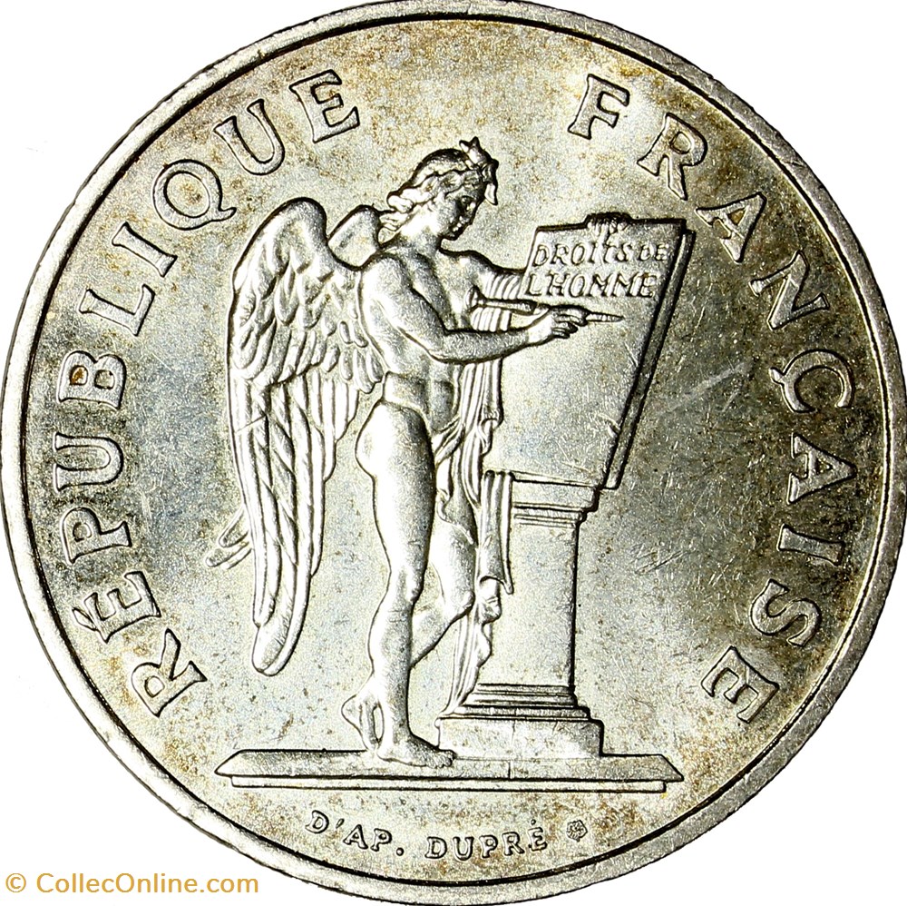 monnaies monde france 100 francs droits de homme ve republique 1989