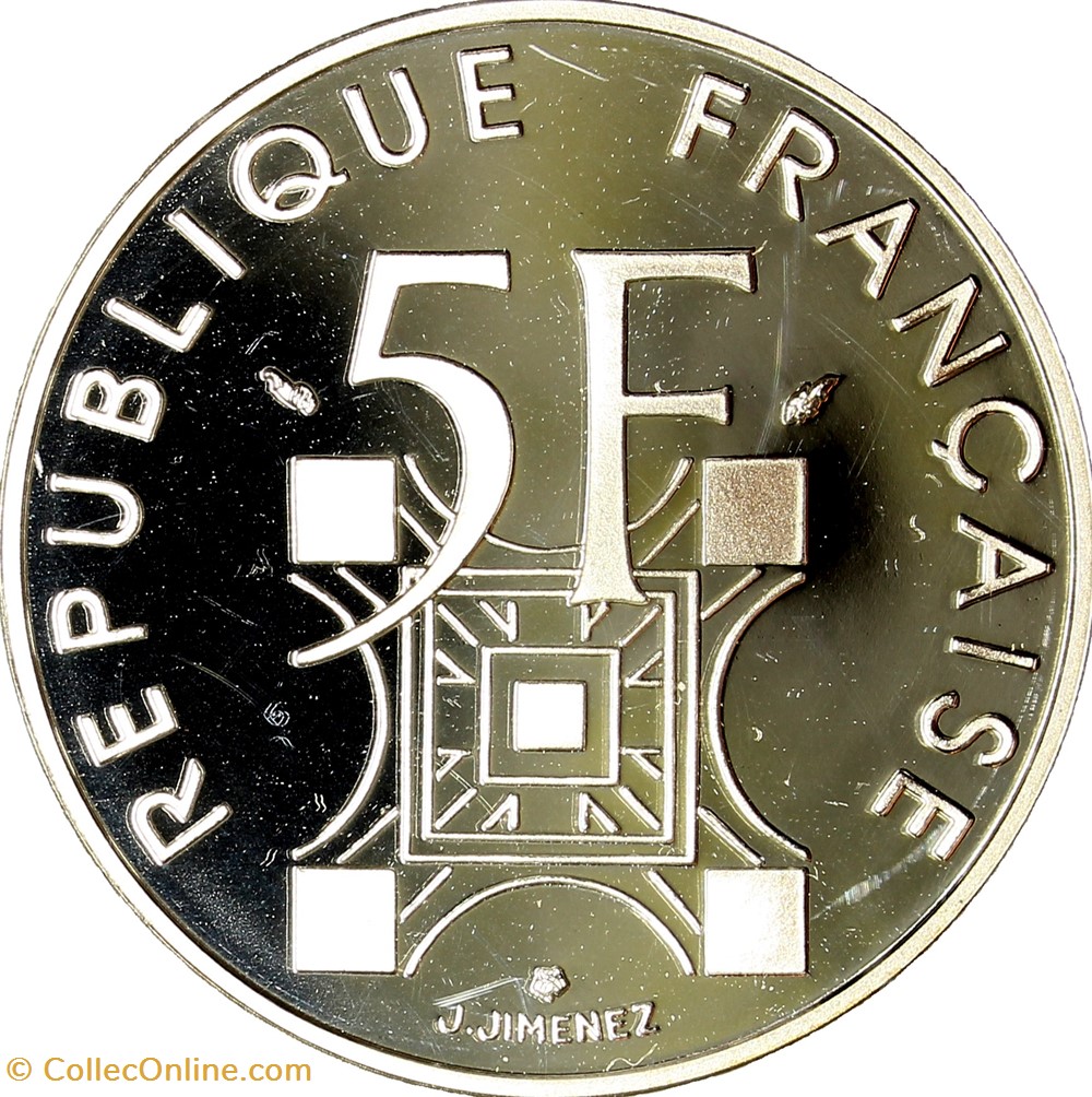 monnaies monde france 5 francs tour eiffel be 1989