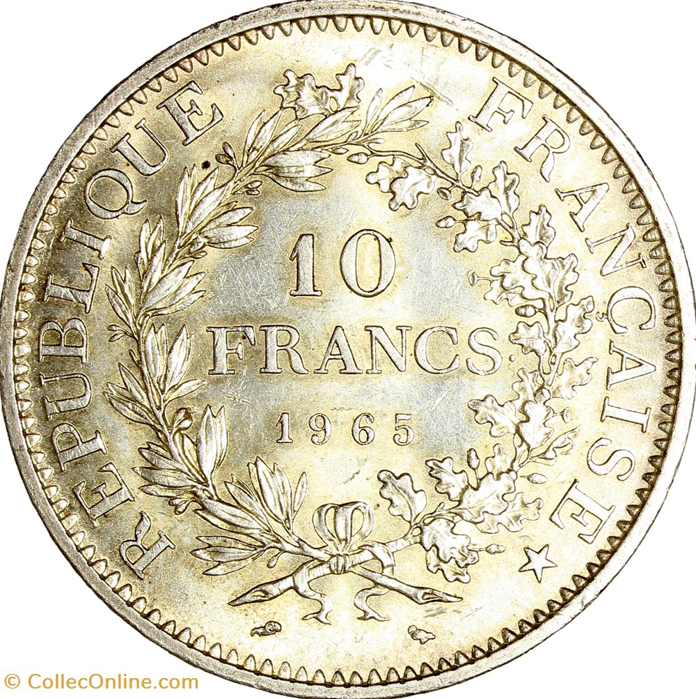 10 francs Hercule, Ve République, 1965 monnaies monde france 10 francs hercule ve republique 1965