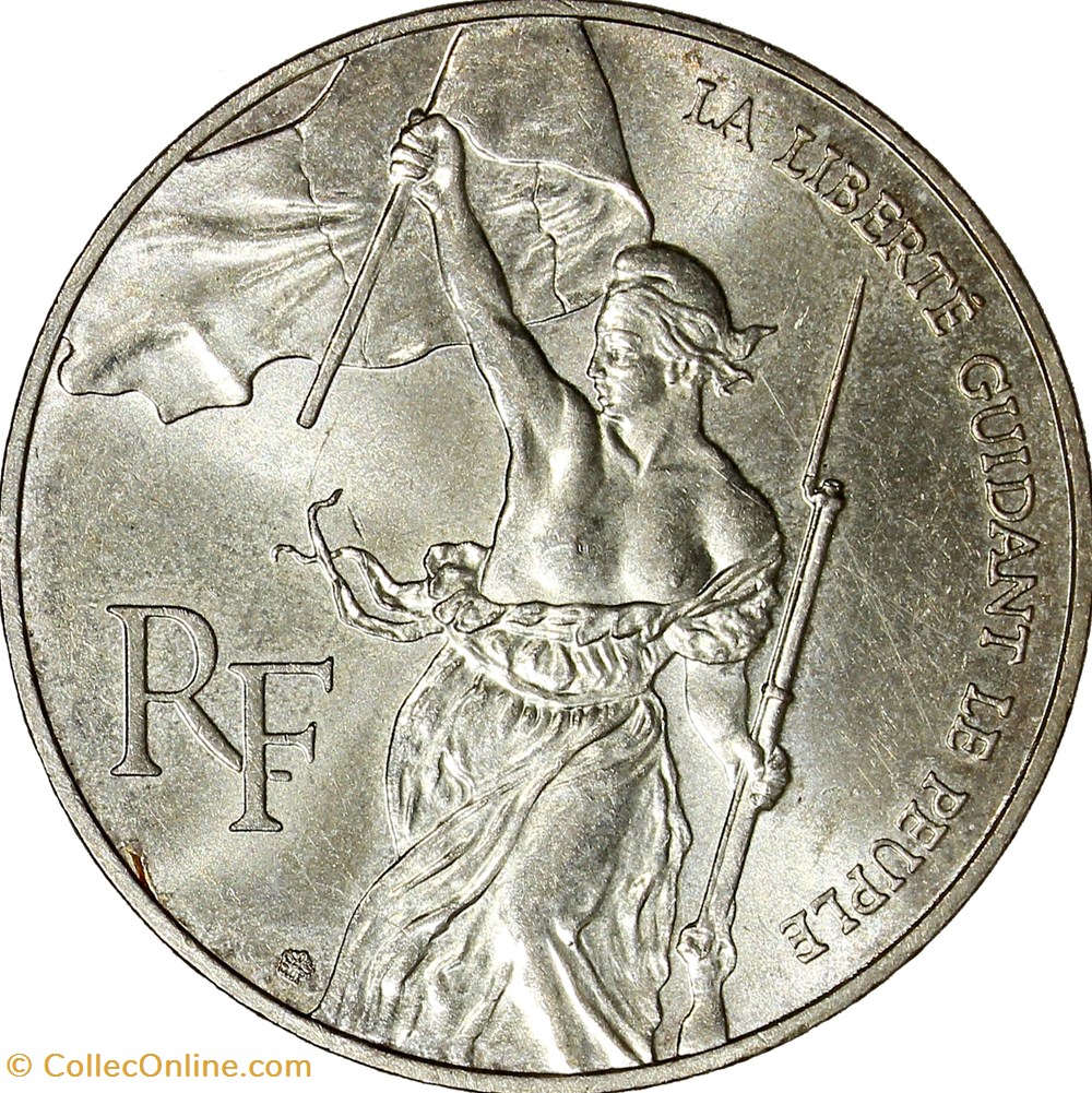 monnaies monde france 100 francs liberte guidant le peuple ve republique 1993