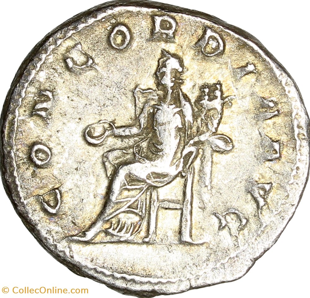 Antoninien de Gordien III, Concordia, mars - mai 240, Rome monnaies antiques romaines imperiales et republicaines antoninien de gordien iii concordia mars mai 240 rome