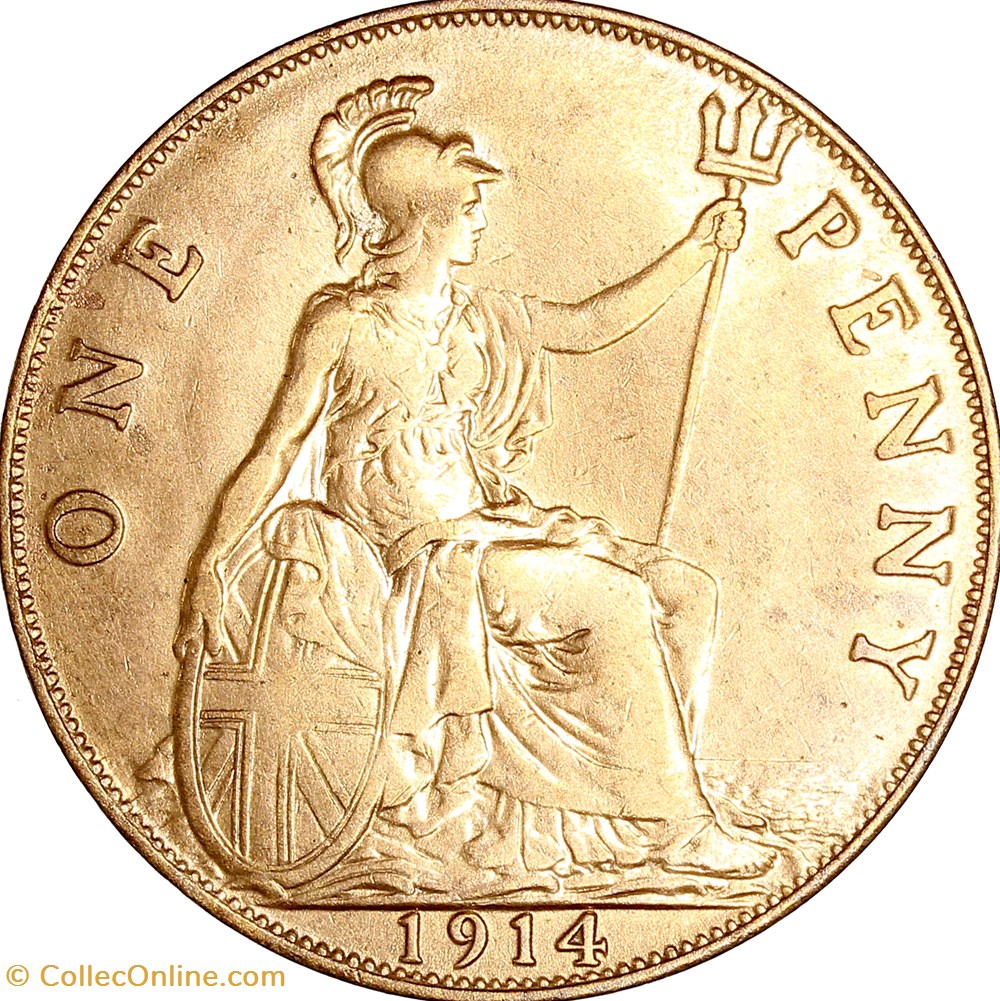 1 penny, Georges V du Royaume-Uni, 1914 monnaies monde 1 penny georges v du royaume uni 1914