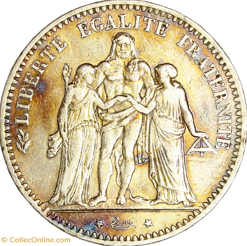 5 francs Hercule, IIIe République, 1875, grand A, Paris monnaies monde france 5 francs hercule iiie republique 1875 grand a paris