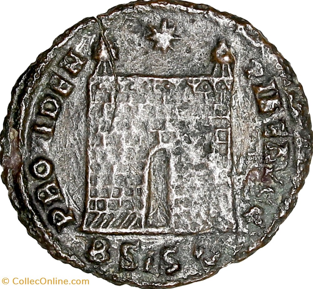 Centenionalis de Constantin Ier, Porte de camp, 328-329, Siscia monnaies antiques romaines imperiales et republicaines centenionalis de constantin ier porte de camp 328 329 siscia