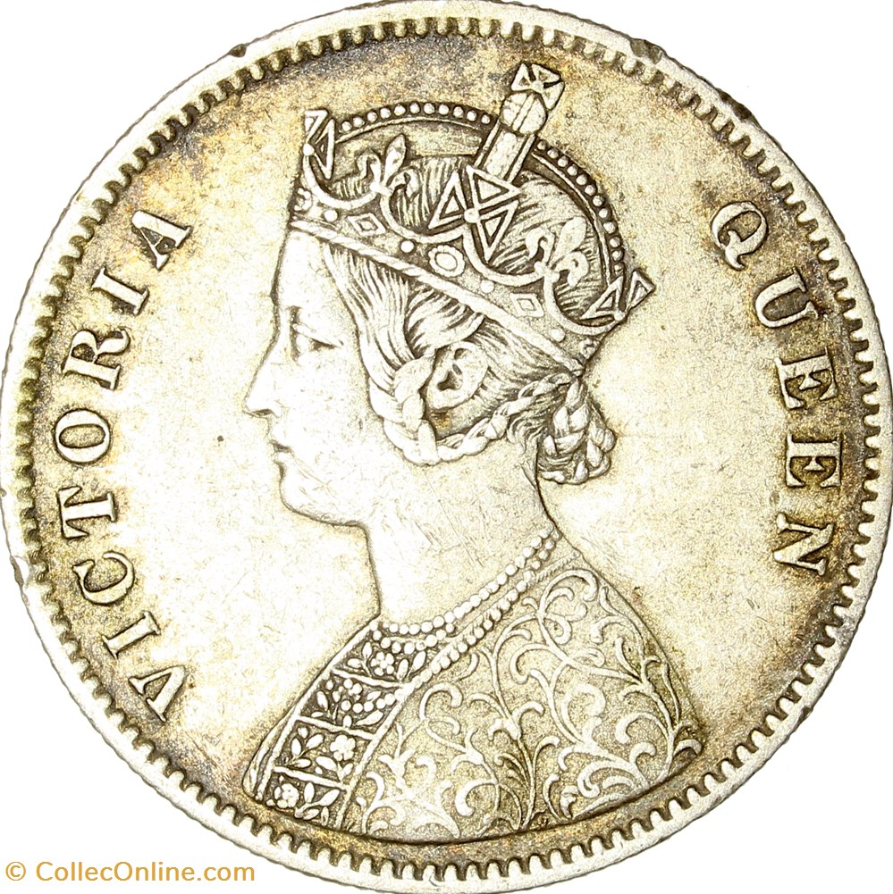 1 roupie, Indes Britanniques, Victoria, 1862, Calcutta monnaies monde 1 roupie indes britanniques victoria 1862 calcutta