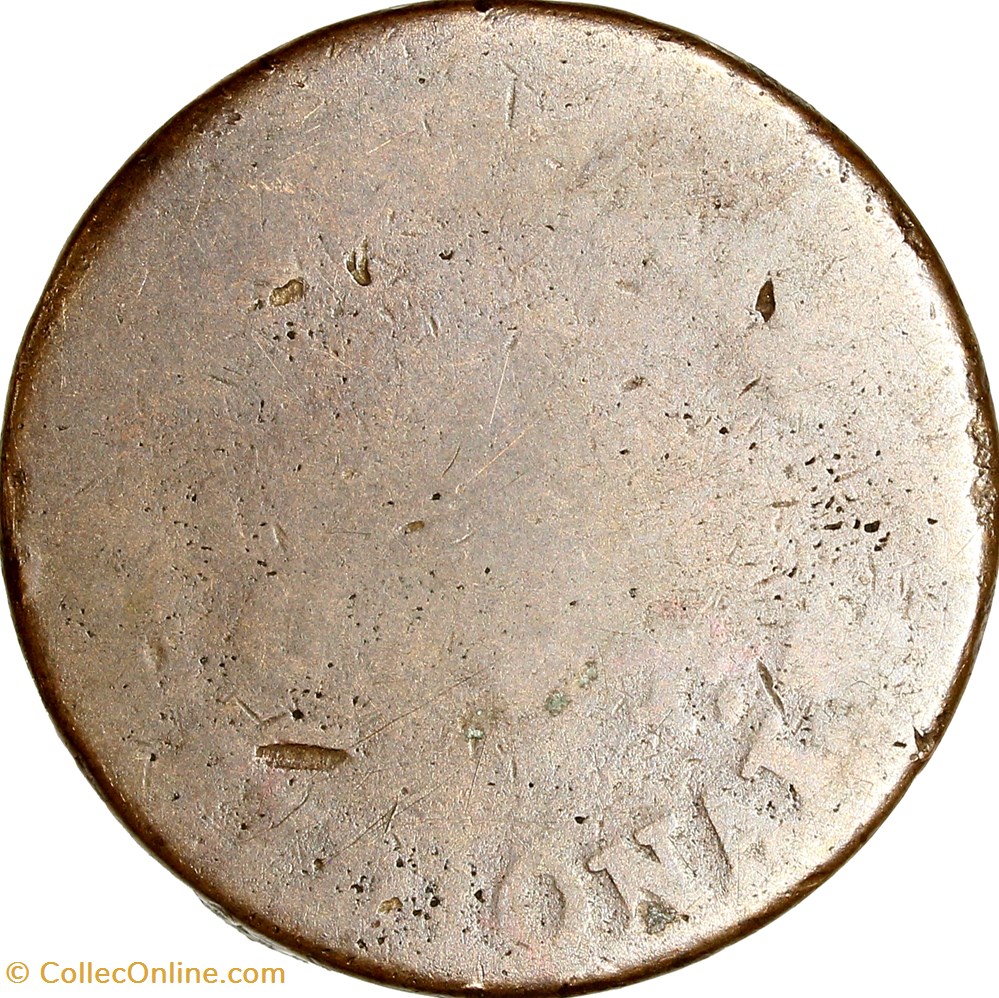 5 centimes d'Anvers au double L, Louis XVIII, 1814, Anvers, atelier de l'arsenal monnaies monde france 5 centimes anvers au double l louis xviii 1814 anvers atelier de arsenal