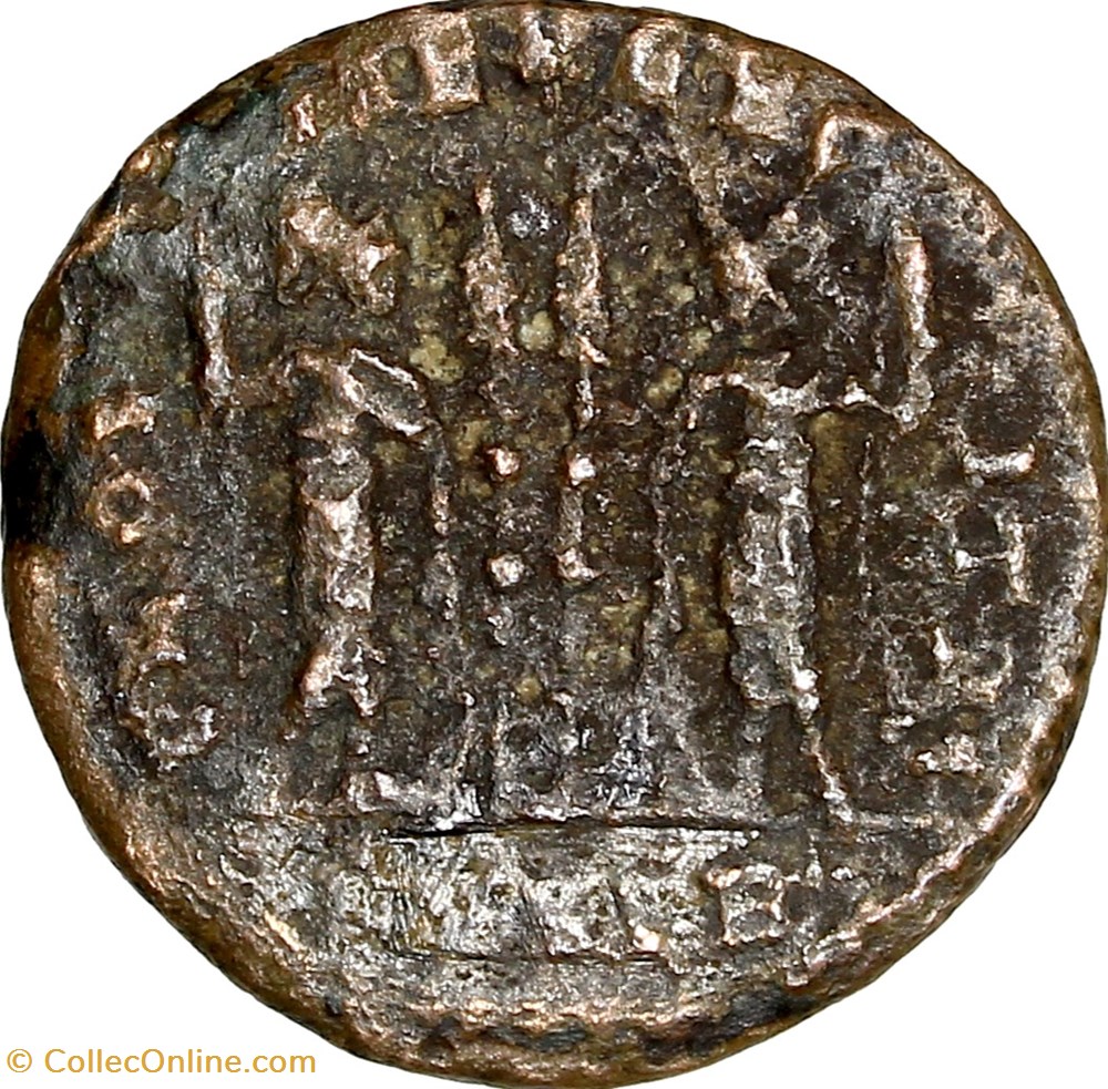 Centenionalis de Constantin Ier, Gloria Exercitus 2 enseignes, 330-335, Nicomédie monnaies antiques romaines imperiales et republicaines centenionalis de constantin ier gloria exercitus 2 enseignes 330 335 nicomedie