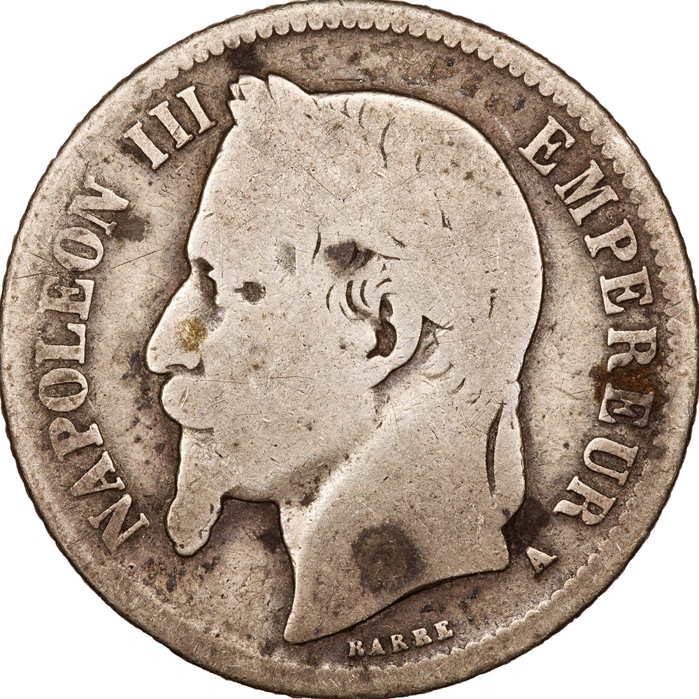 1 franc, tête laurée, Napoléon III, 1867, Paris monnaies monde france 1 franc tete lauree napoleon iii 1867 paris