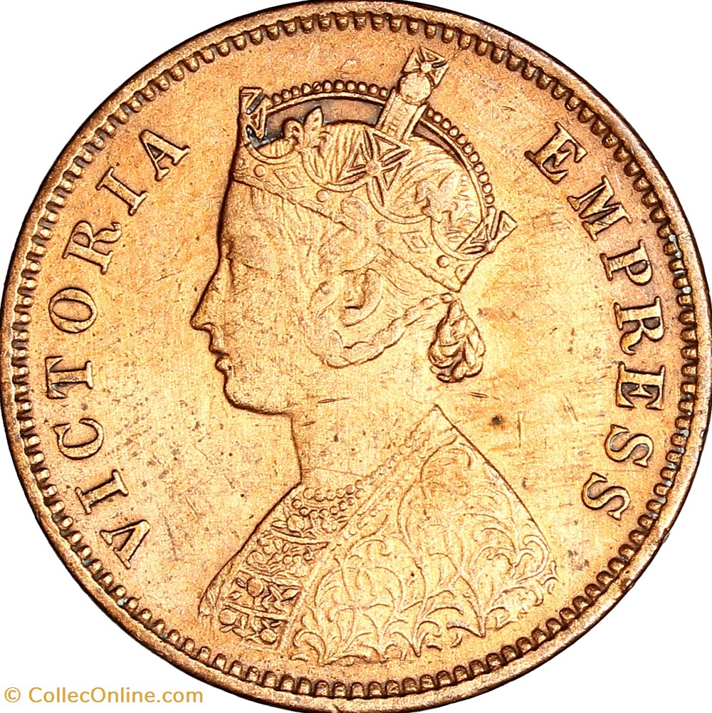 monnaies monde 1 4 anna indes britanniques victoria 1888 bombay