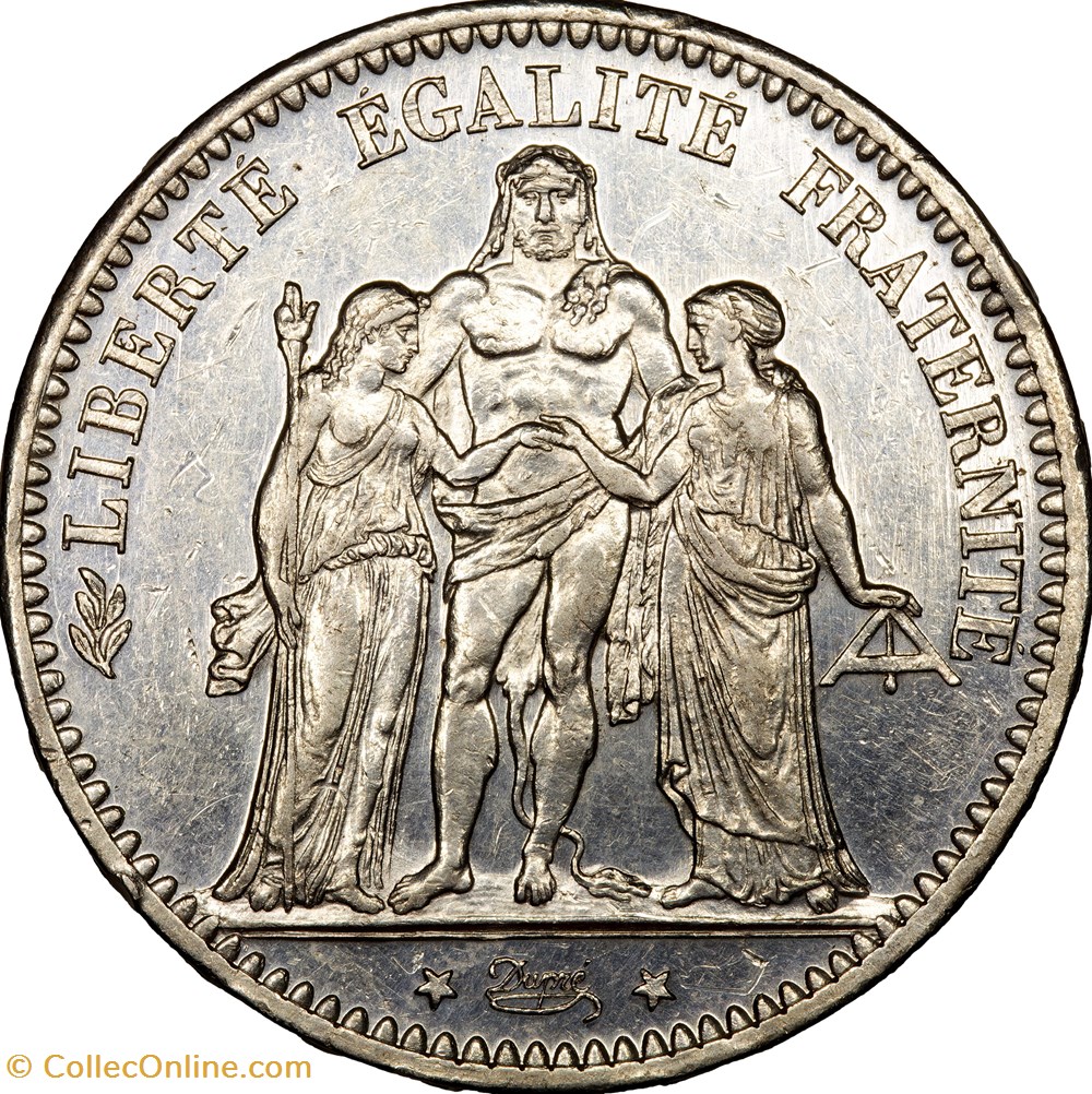 monnaies monde france 5 francs hercule iiie republique 1874 paris