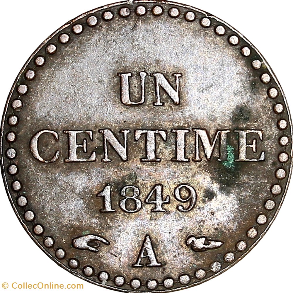 Un centime Dupré, IIe République, 1849, accent sur le E, Paris monnaies monde france un centime dupre iie republique 1849 accent sur le e paris