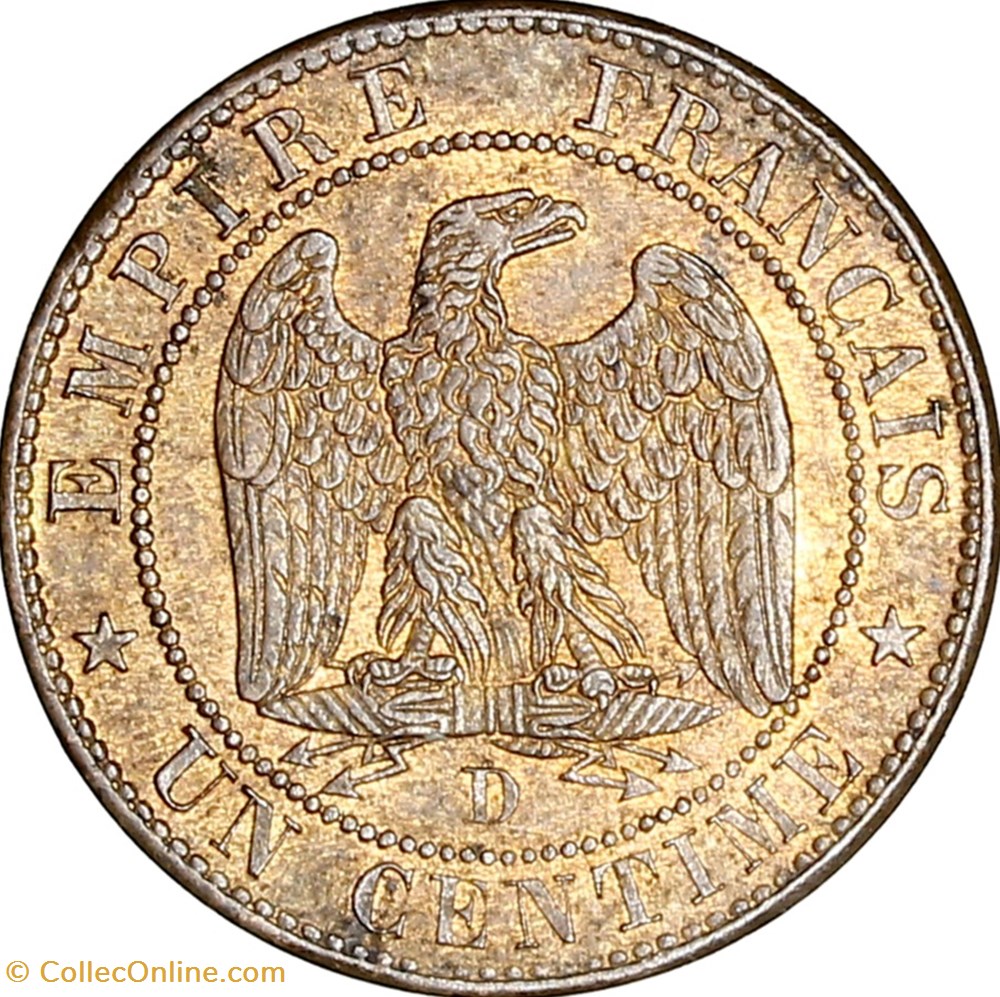 Un centime, tête nue, Napoléon III, 1853, Lyon monnaies monde france un centime tete nue napoleon iii 1853 lyon
