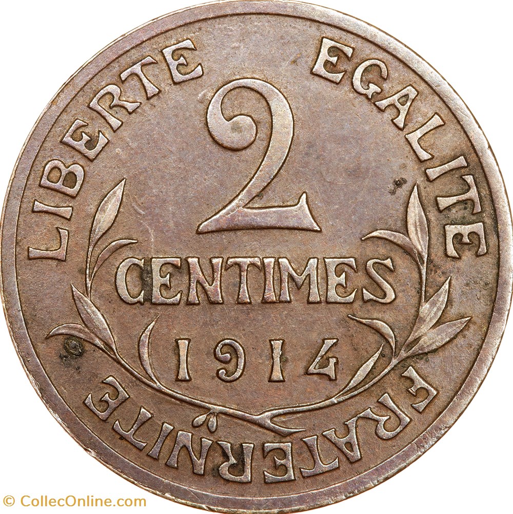 monnaies monde france 2 centimes daniel dupuis iiie republique 1914