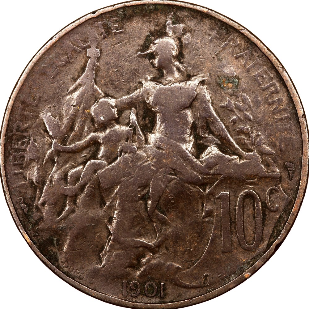 10 centimes Daniel-Dupuis, IIIe République, 1901 monnaies monde france 10 centimes daniel dupuis iiie republique 1901