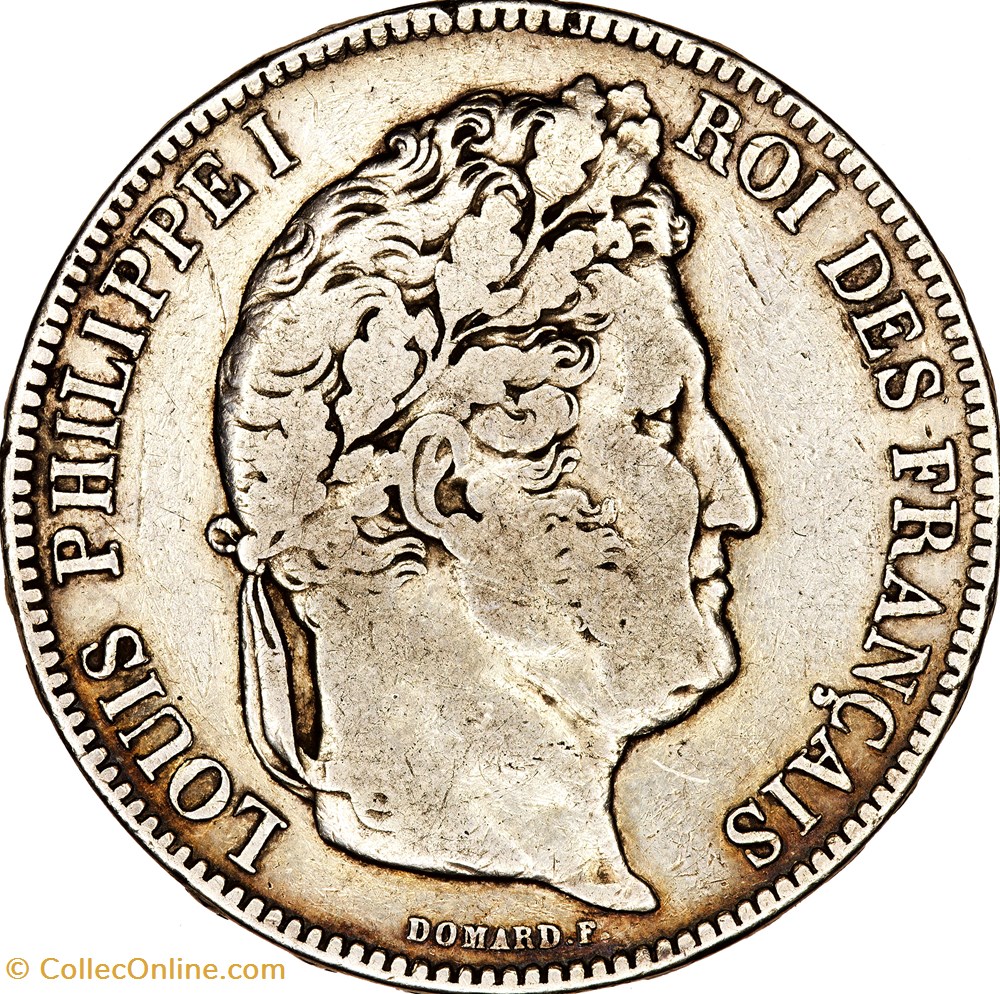 5 francs, 2e type Domard, Louis-Philippe Ier, 1842, Strasbourg monnaies monde france 5 francs 2e type domard louis philippe ier 1842 strasbourg