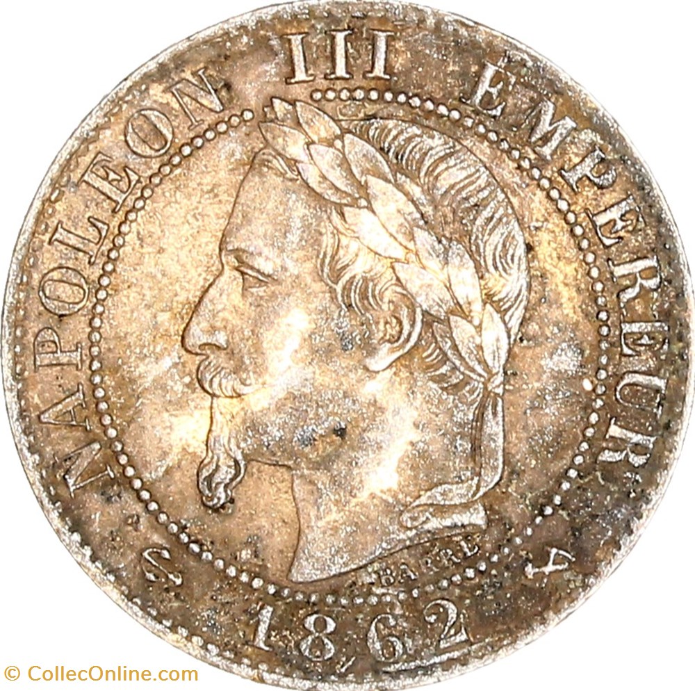 Un centime, tête laurée, Napoléon III, 1862, Bordeaux monnaies monde france un centime tete lauree napoleon iii 1862 bordeaux