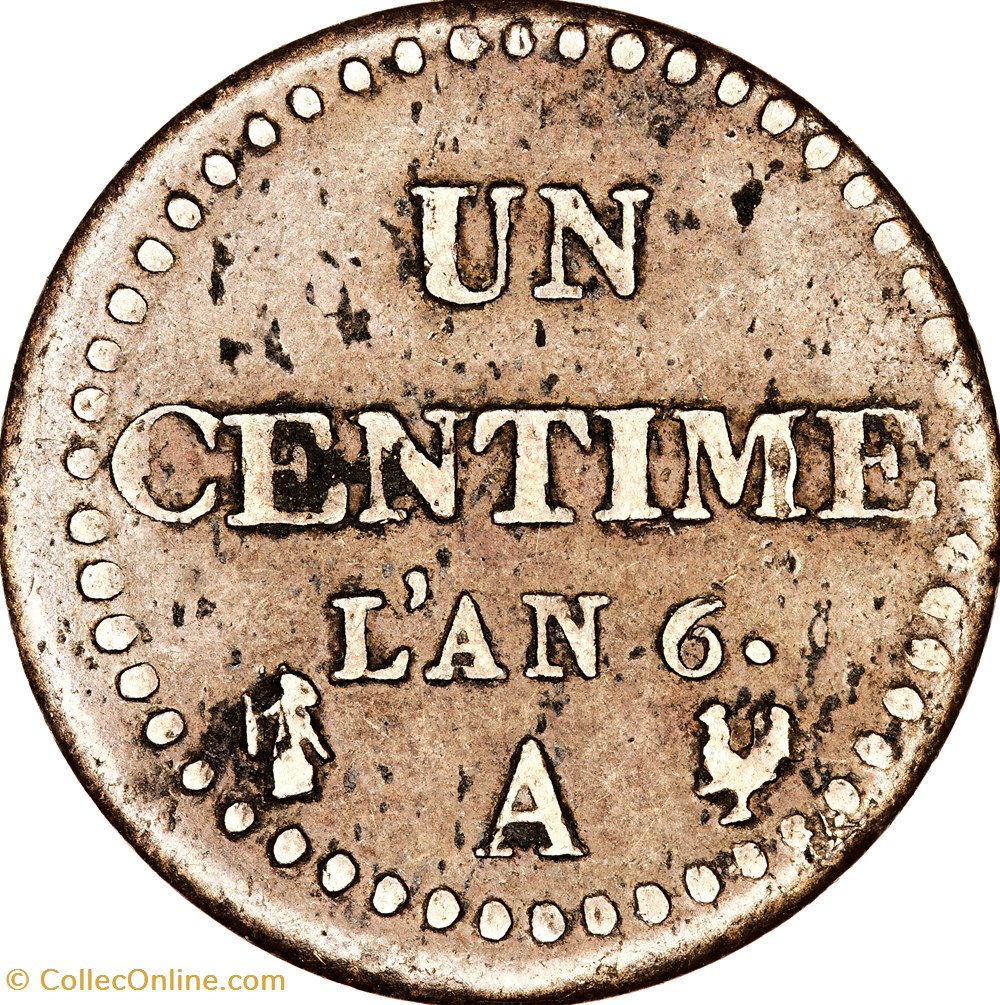 monnaies monde france un centime dupre le directoire an 6 6 normal 36 50 perles paris