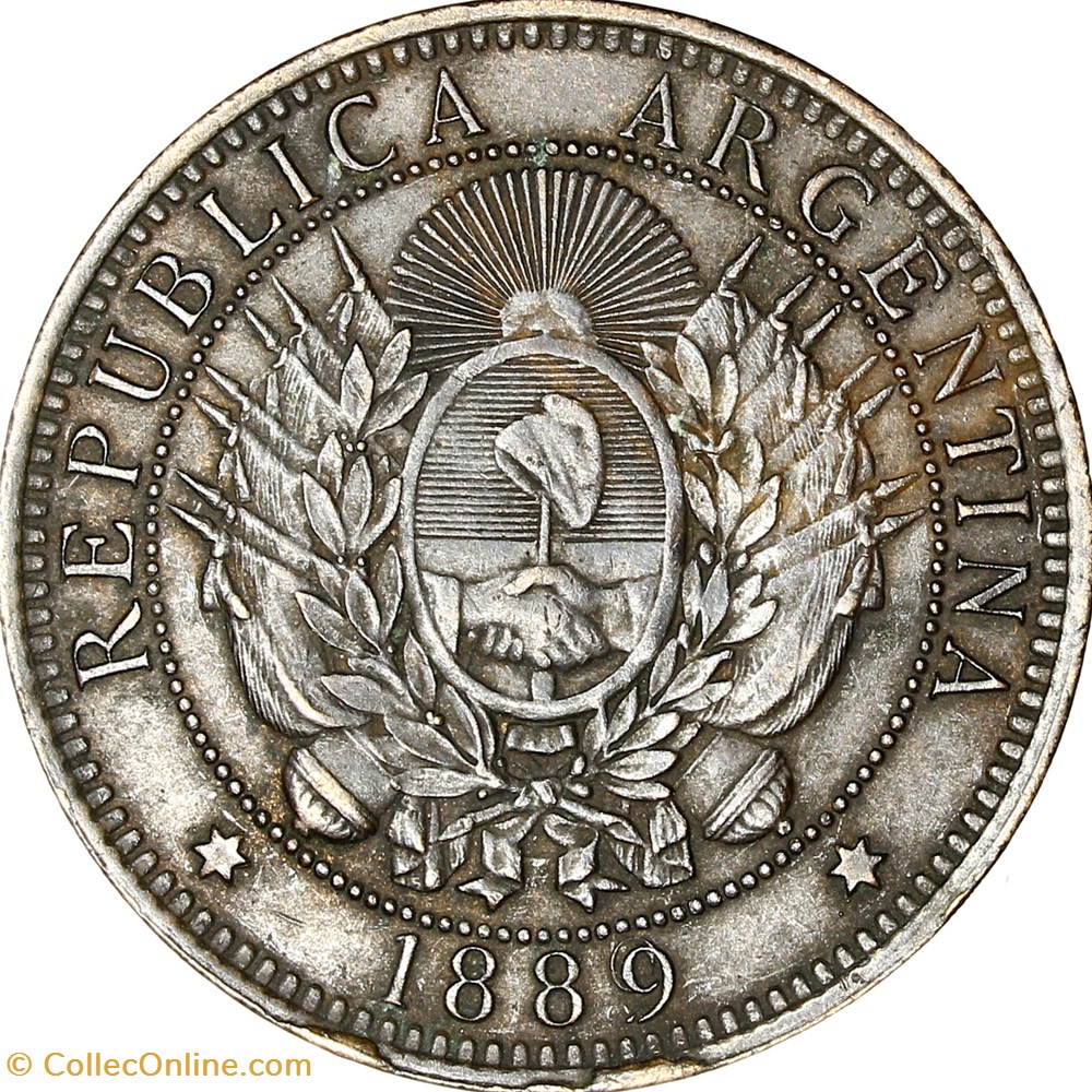 2 centavos, Argentine, 1889 monnaies monde 2 centavos argentine 1889