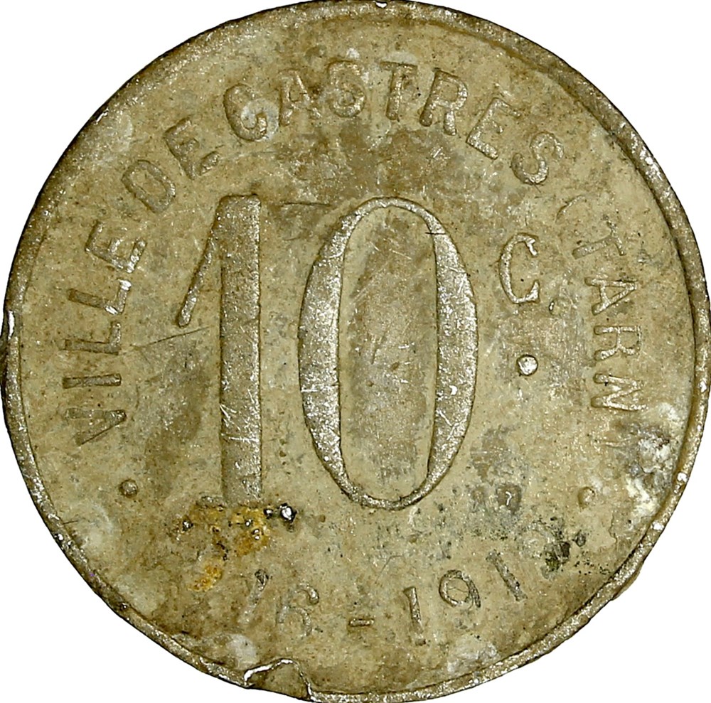 monnaies monde france 10 centimes ville de castres 1916