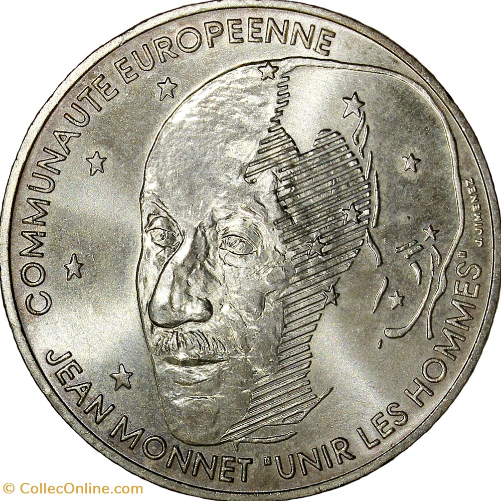 100 francs Jean Monnet, Ve République, 1992 monnaies monde france 100 francs jean monnet ve republique 1992